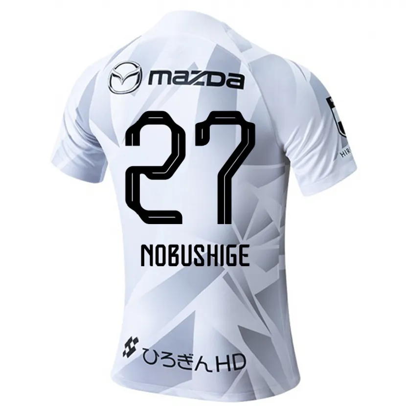 Danxen Kinderen Ryojiro Nobushige #27 Wit Grijs Zwart Uitshirt Uittenue 2024/25 T-Shirt