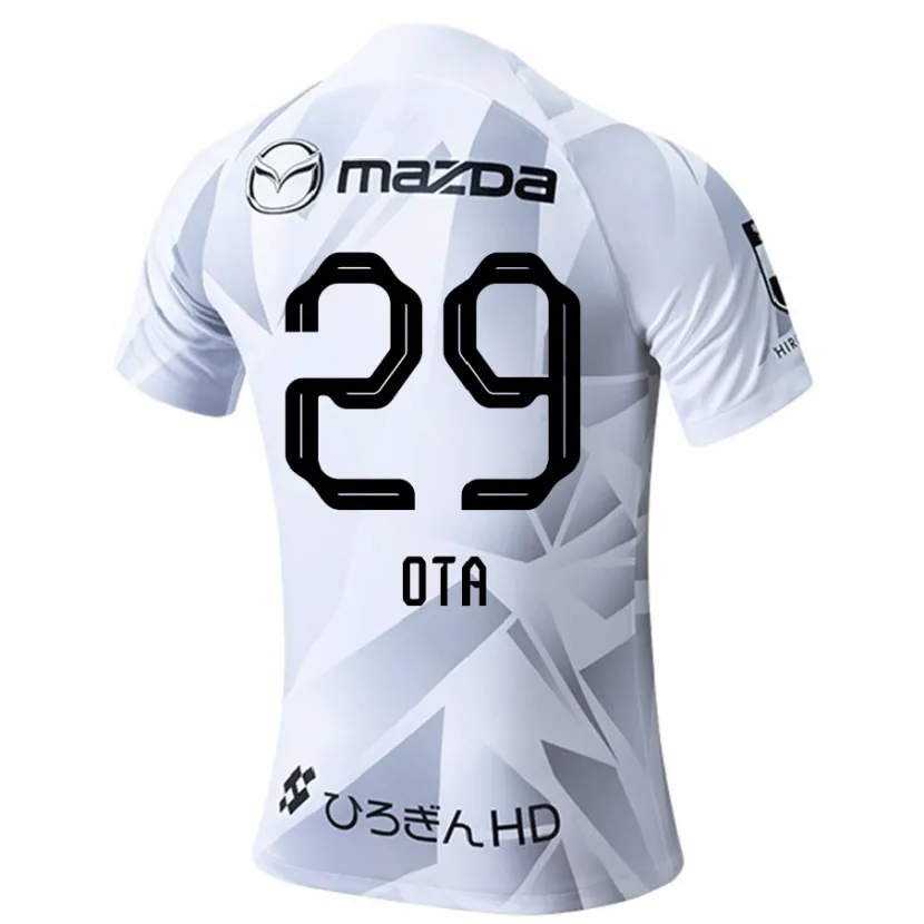 Danxen Kinderen Hiroto Ota #29 Wit Grijs Zwart Uitshirt Uittenue 2024/25 T-Shirt