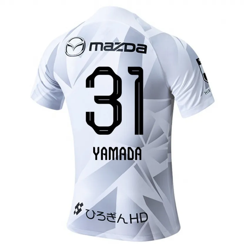 Danxen Kinderen Manato Yamada #31 Wit Grijs Zwart Uitshirt Uittenue 2024/25 T-Shirt