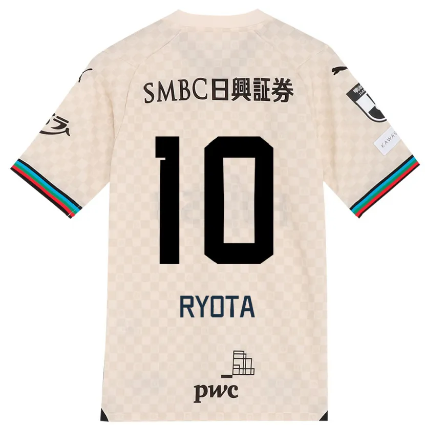 Danxen Kinderen Ryota Oshima #10 Wit Grijs Uitshirt Uittenue 2024/25 T-Shirt