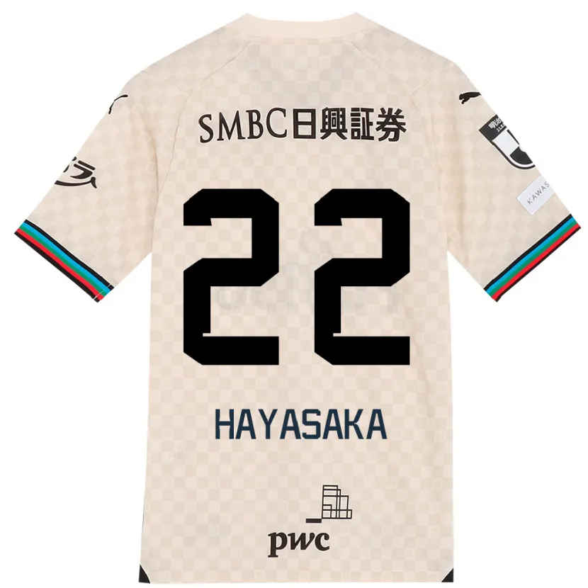 Danxen Kinderen Yuki Hayasaka #22 Wit Grijs Uitshirt Uittenue 2024/25 T-Shirt