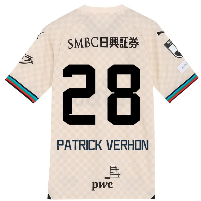 Danxen Kinderen Patrick Verhon #28 Wit Grijs Uitshirt Uittenue 2024/25 T-Shirt