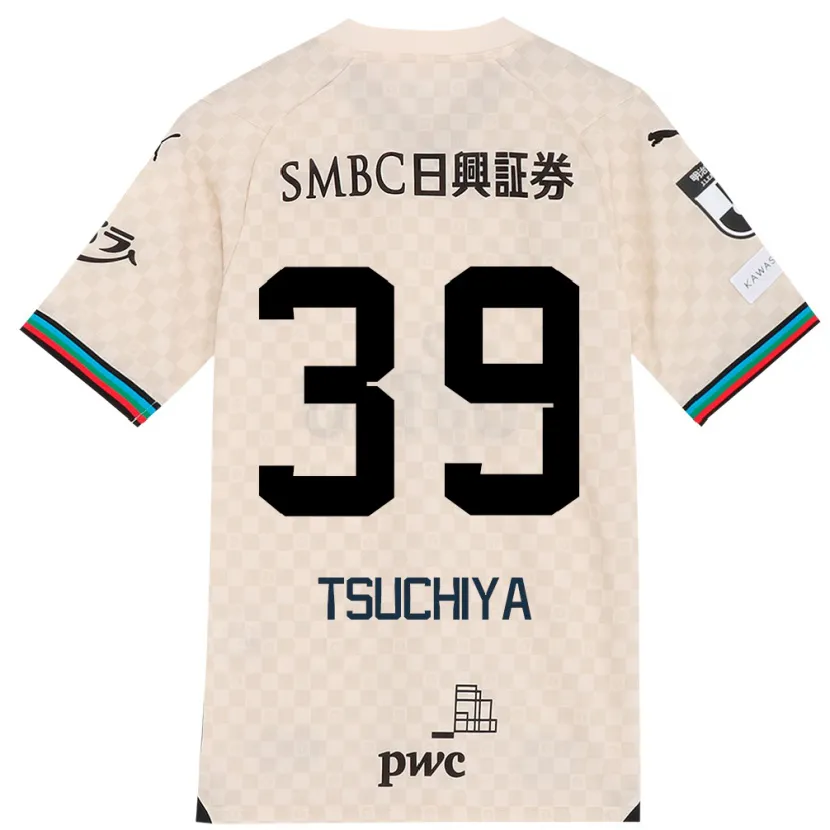 Danxen Kinderen Kaito Tsuchiya #39 Wit Grijs Uitshirt Uittenue 2024/25 T-Shirt