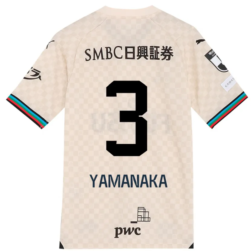 Danxen Kinderen Daiki Yamanaka #3 Wit Grijs Uitshirt Uittenue 2024/25 T-Shirt