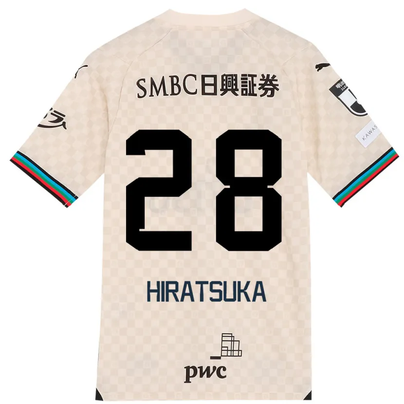 Danxen Kinderen Hayato Hiratsuka #28 Wit Grijs Uitshirt Uittenue 2024/25 T-Shirt