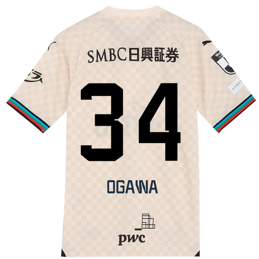 Danxen Kinderen Hiroto Ogawa #34 Wit Grijs Uitshirt Uittenue 2024/25 T-Shirt