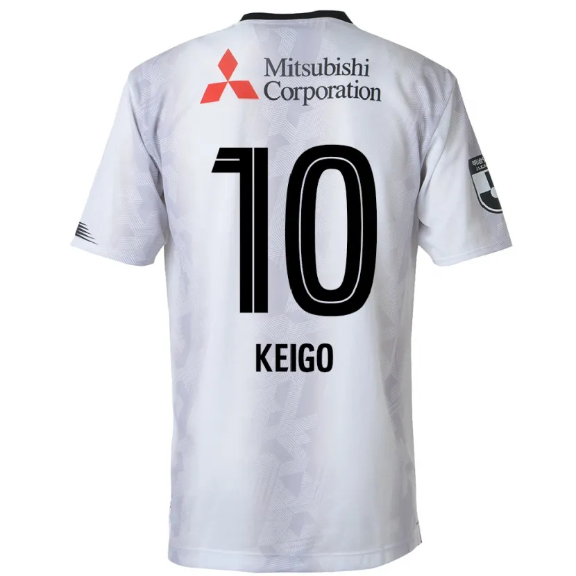 Danxen Kinderen Keigo Higashi #10 Wit Zwart Uitshirt Uittenue 2024/25 T-Shirt