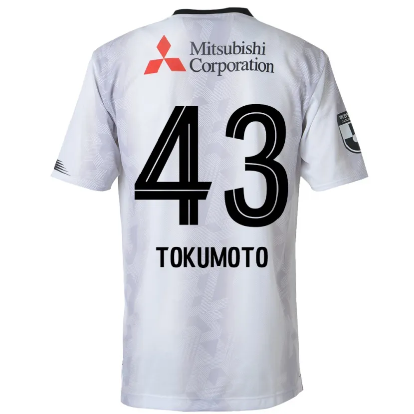 Danxen Kinderen Shuhei Tokumoto #43 Wit Zwart Uitshirt Uittenue 2024/25 T-Shirt