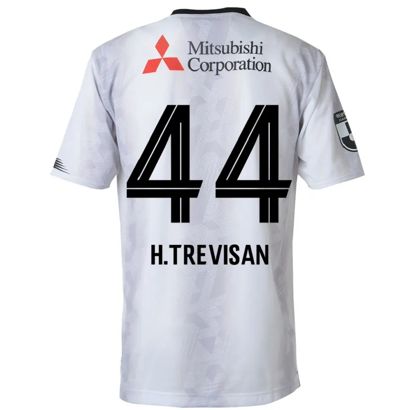 Danxen Kinderen Henrique Trevisan #44 Wit Zwart Uitshirt Uittenue 2024/25 T-Shirt