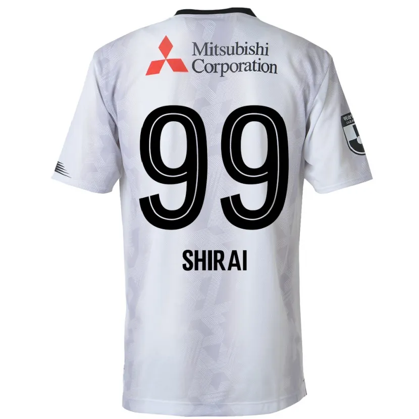 Danxen Kinderen Kosuke Shirai #99 Wit Zwart Uitshirt Uittenue 2024/25 T-Shirt