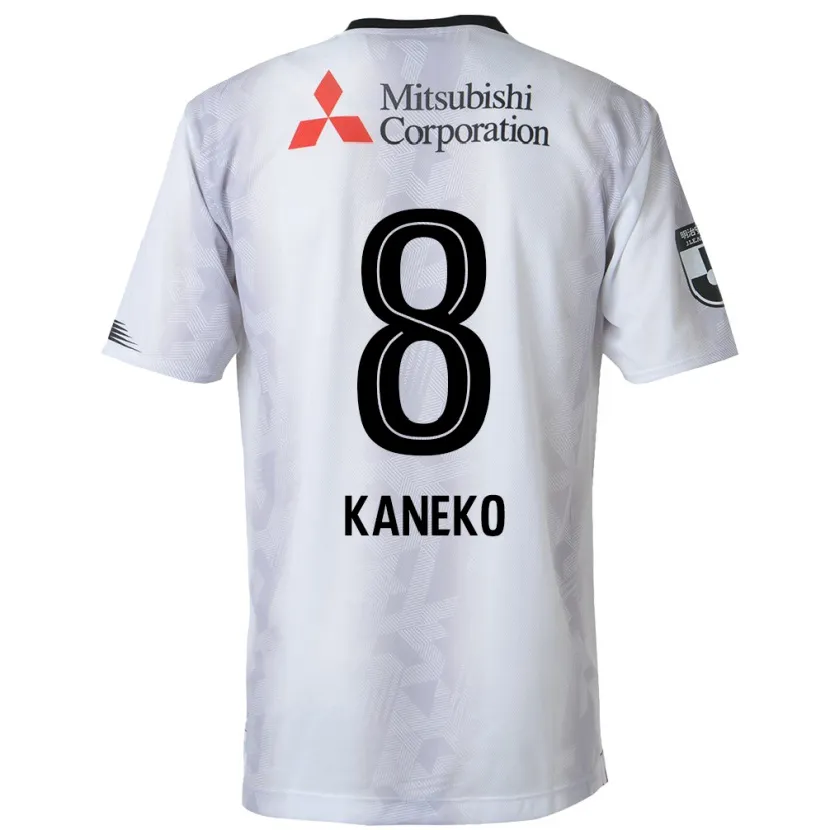 Danxen Kinderen Shunsuke Kaneko #8 Wit Zwart Uitshirt Uittenue 2024/25 T-Shirt