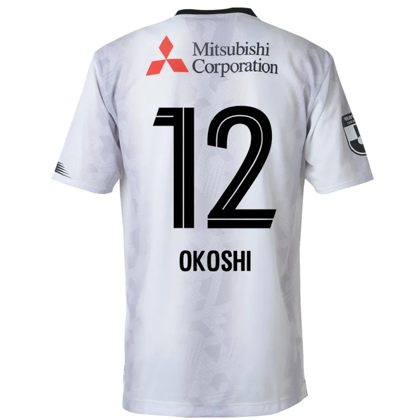 Danxen Kinderen Yutaha Okoshi #12 Wit Zwart Uitshirt Uittenue 2024/25 T-Shirt