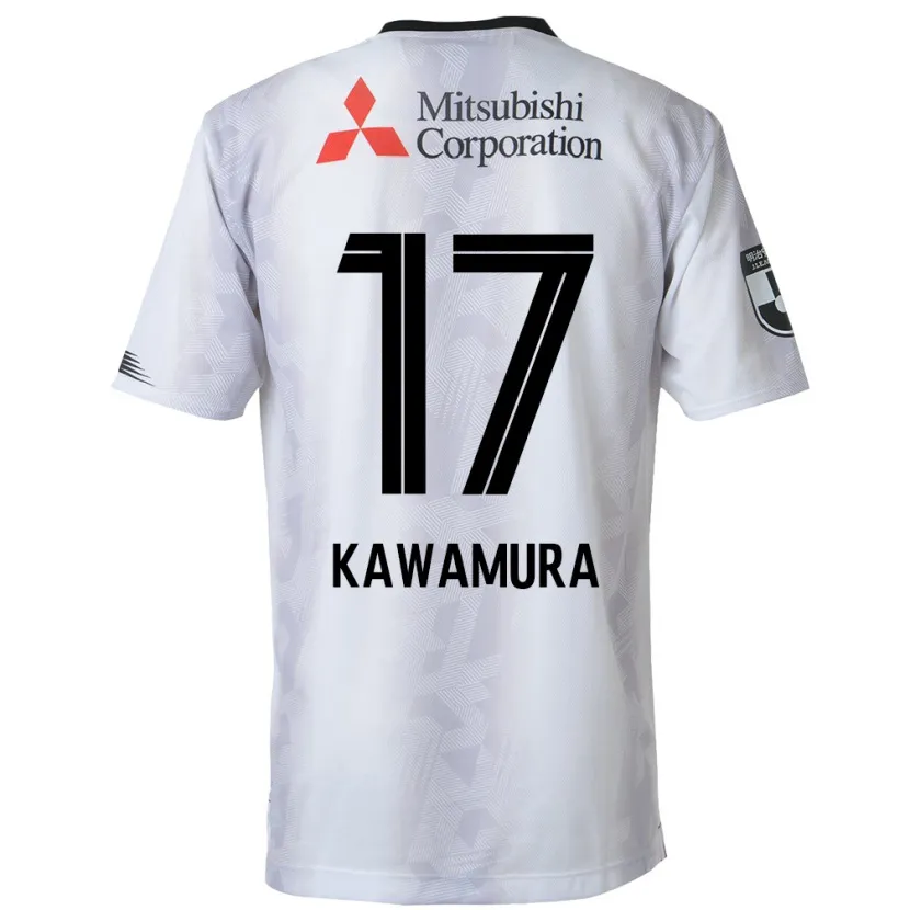 Danxen Kinderen Riku Kawamura #17 Wit Zwart Uitshirt Uittenue 2024/25 T-Shirt