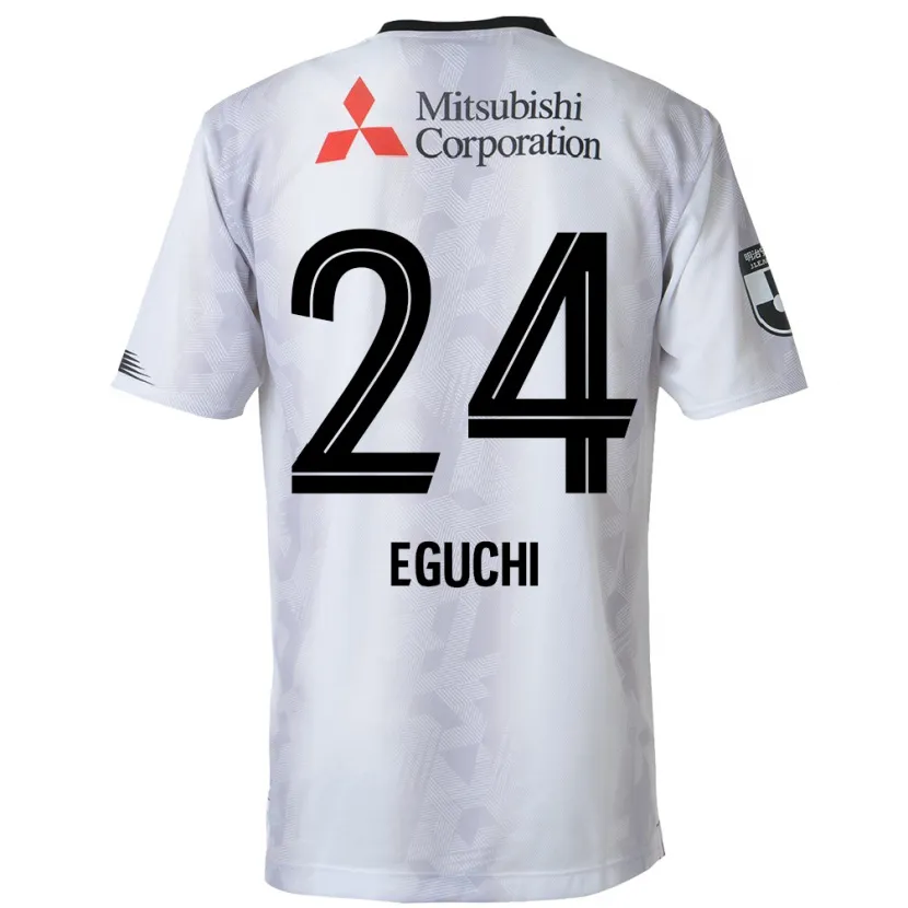 Danxen Kinderen Kaito Eguchi #24 Wit Zwart Uitshirt Uittenue 2024/25 T-Shirt