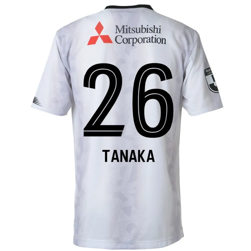 Danxen Kinderen Haruto Tanaka #26 Wit Zwart Uitshirt Uittenue 2024/25 T-Shirt