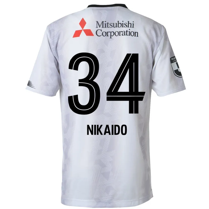 Danxen Kinderen Rintaro Nikaido #34 Wit Zwart Uitshirt Uittenue 2024/25 T-Shirt