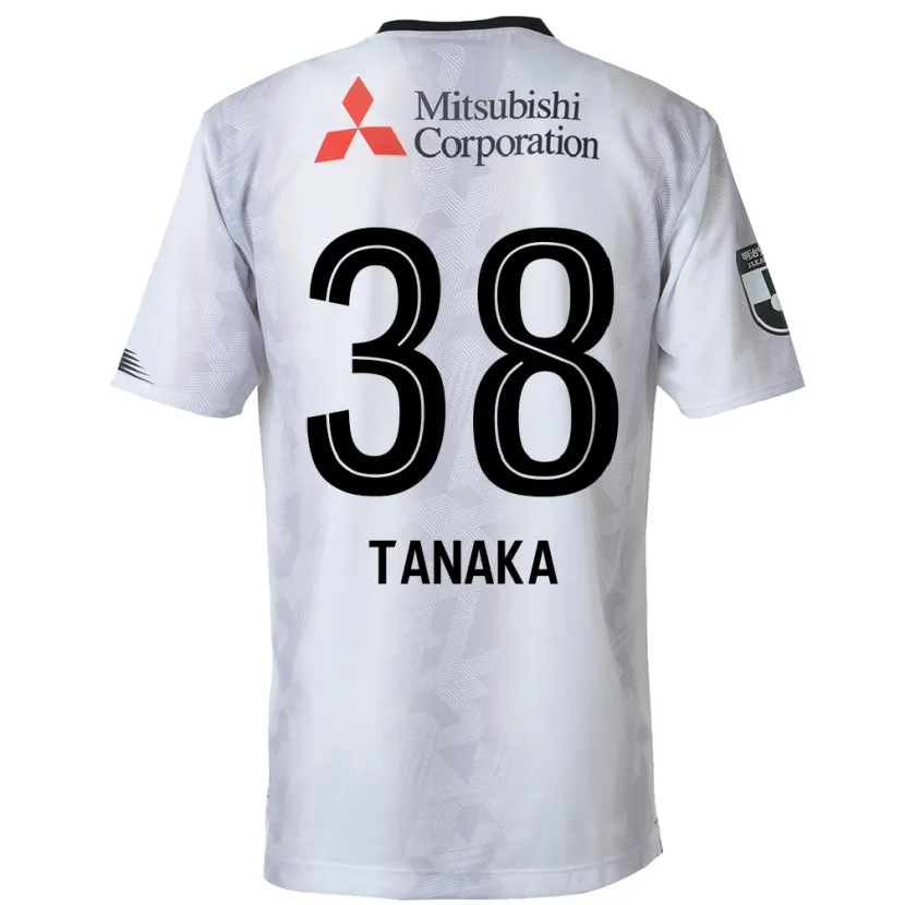 Danxen Kinderen Kio Tanaka #38 Wit Zwart Uitshirt Uittenue 2024/25 T-Shirt