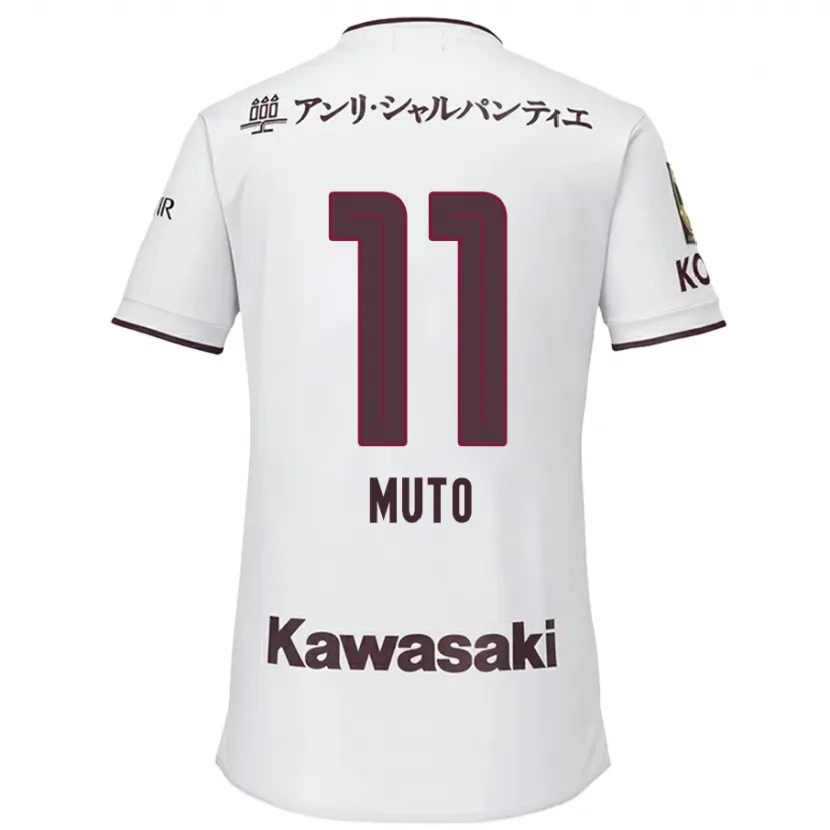 Danxen Kinderen Yoshinori Muto #11 Wit Rood Uitshirt Uittenue 2024/25 T-Shirt