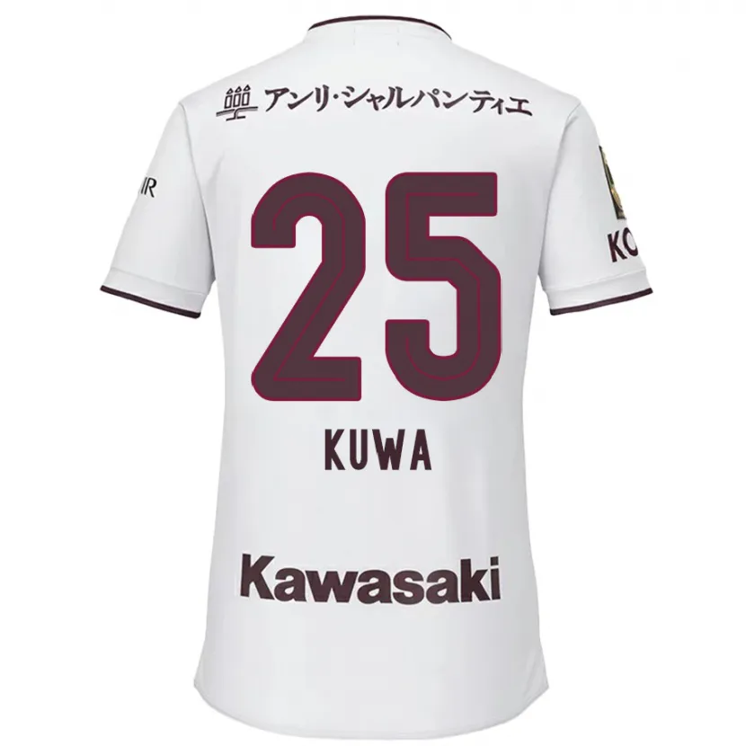 Danxen Kinderen Yuya Kuwasaki #25 Wit Rood Uitshirt Uittenue 2024/25 T-Shirt