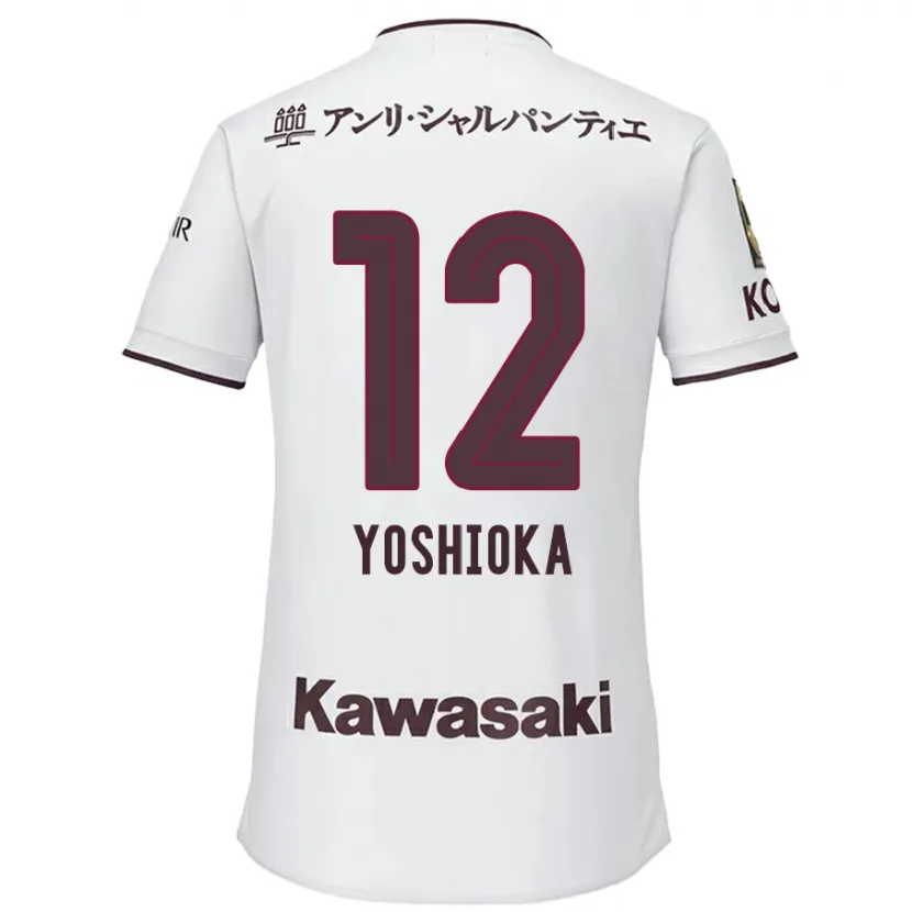 Danxen Kinderen Kosuke Yoshioka #12 Wit Rood Uitshirt Uittenue 2024/25 T-Shirt