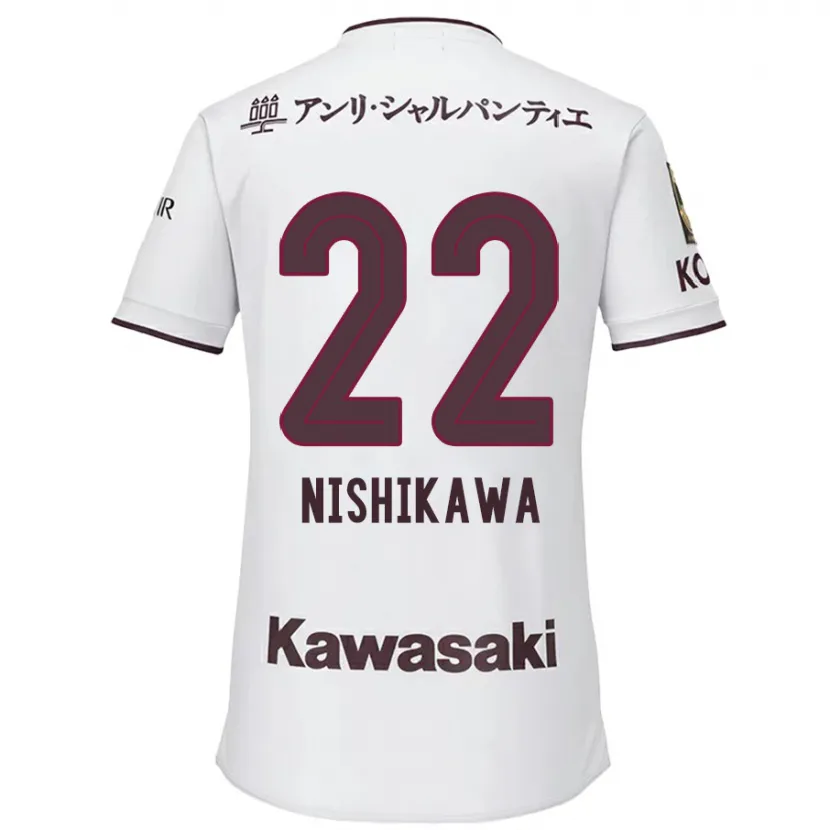 Danxen Kinderen Aiku Nishikawa #22 Wit Rood Uitshirt Uittenue 2024/25 T-Shirt