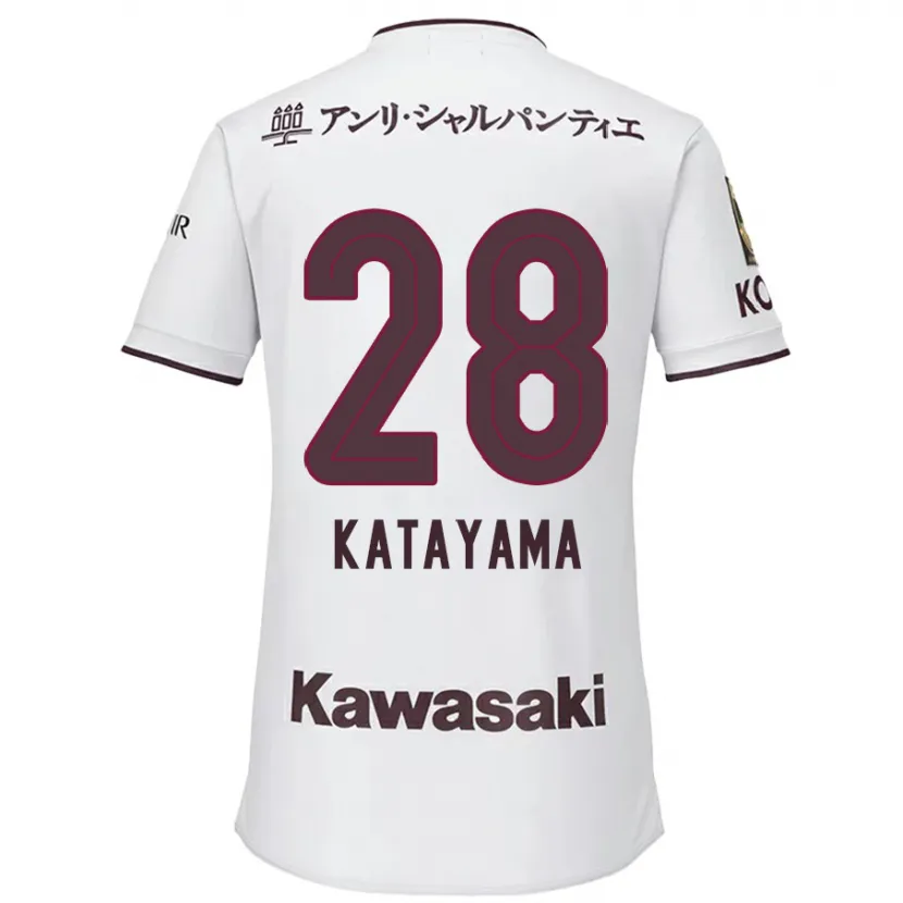 Danxen Kinderen Kota Katayama #28 Wit Rood Uitshirt Uittenue 2024/25 T-Shirt