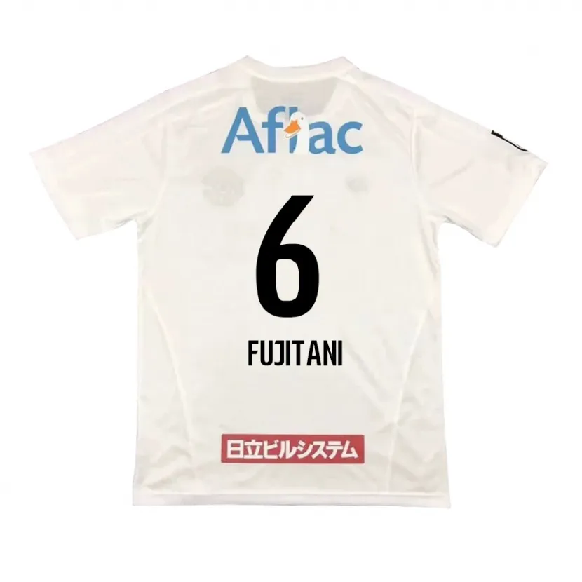 Danxen Kinderen Atsuto Fujitani #6 Wit Zwart Uitshirt Uittenue 2024/25 T-Shirt