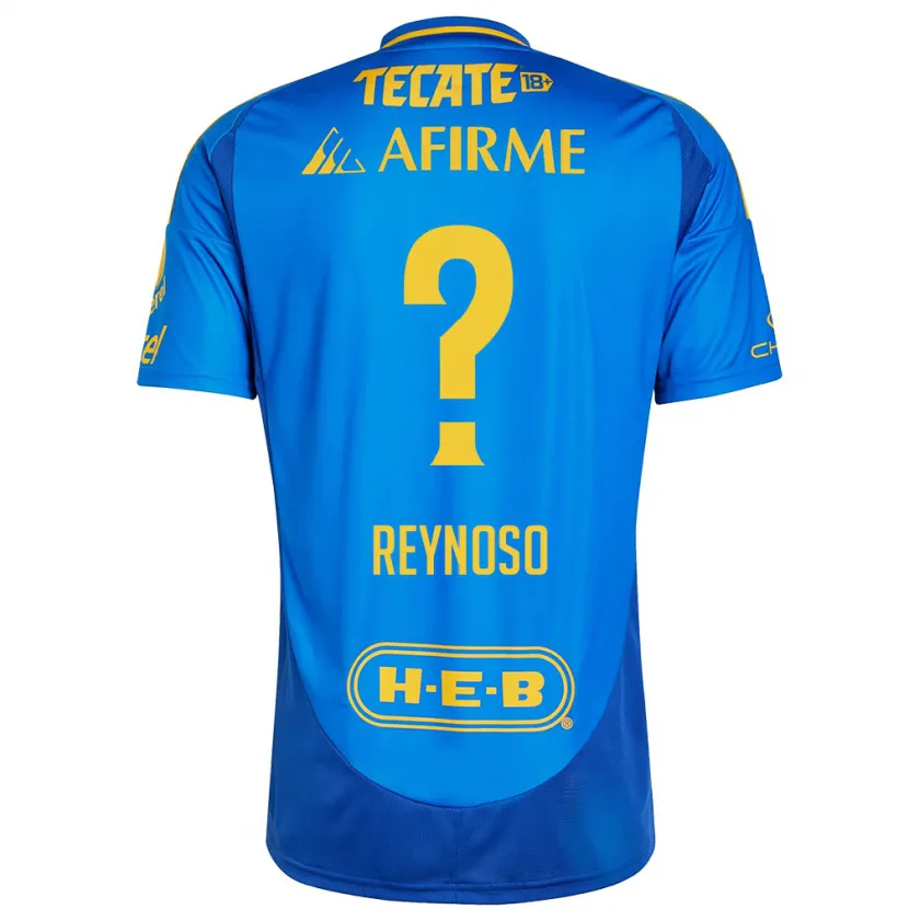 Danxen Kinderen Omar Reynoso #0 Blauw Geel Uitshirt Uittenue 2024/25 T-Shirt