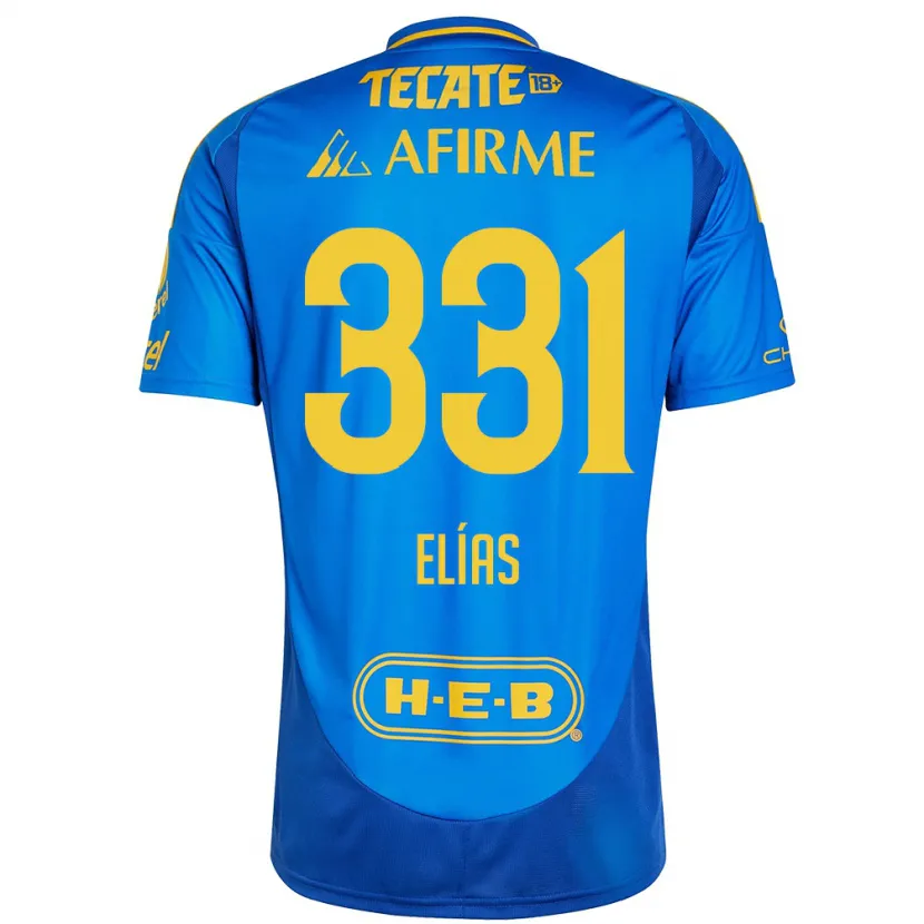 Danxen Kinderen Bruno Elías #331 Blauw Geel Uitshirt Uittenue 2024/25 T-Shirt