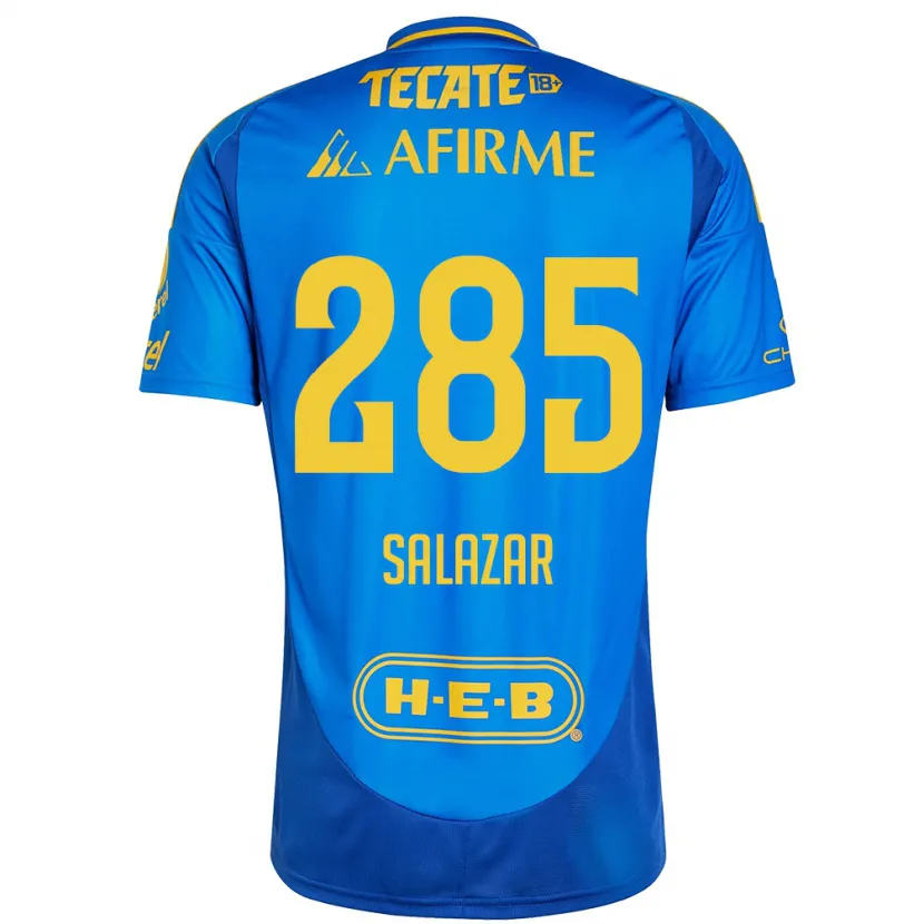 Danxen Kinderen Bryan Salazar #285 Blauw Geel Uitshirt Uittenue 2024/25 T-Shirt