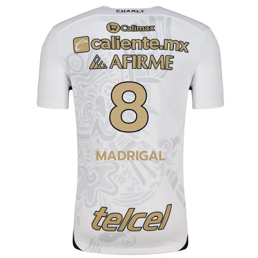 Danxen Kinderen Fernando Madrigal #8 Wit Zwart Uitshirt Uittenue 2024/25 T-Shirt