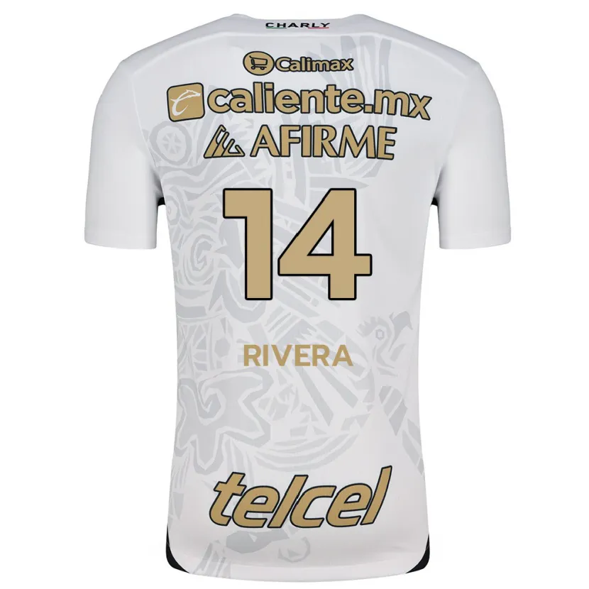 Danxen Kinderen Christian Rivera #14 Wit Zwart Uitshirt Uittenue 2024/25 T-Shirt