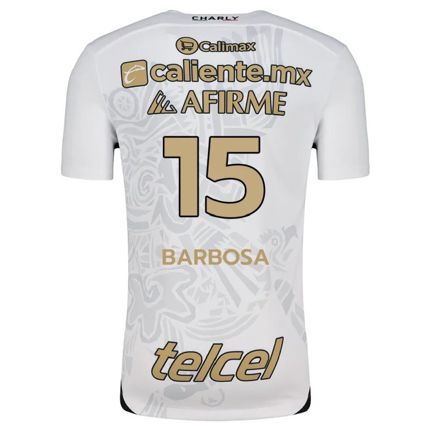 Danxen Kinderen Diego Barbosa #15 Wit Zwart Uitshirt Uittenue 2024/25 T-Shirt