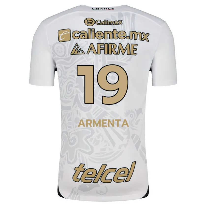 Danxen Kinderen Eduardo Armenta #19 Wit Zwart Uitshirt Uittenue 2024/25 T-Shirt