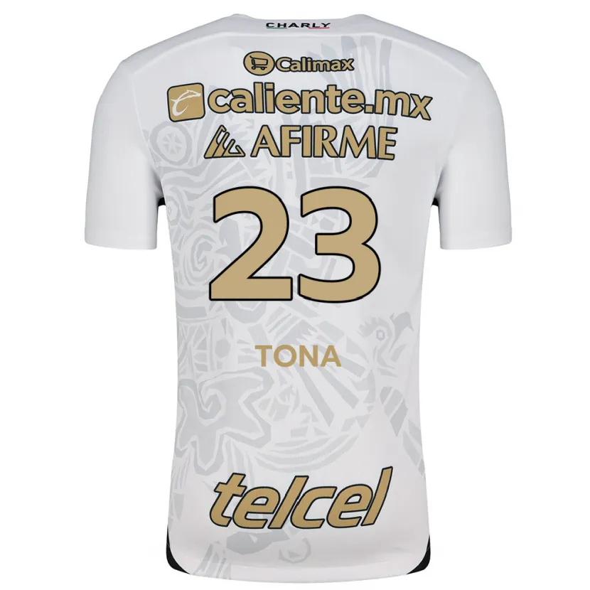 Danxen Kinderen Iván Tona #23 Wit Zwart Uitshirt Uittenue 2024/25 T-Shirt