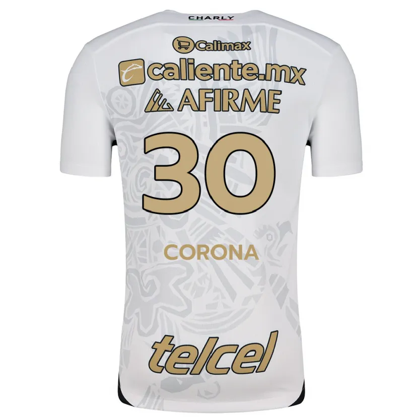 Danxen Kinderen Jesús Corona #30 Wit Zwart Uitshirt Uittenue 2024/25 T-Shirt