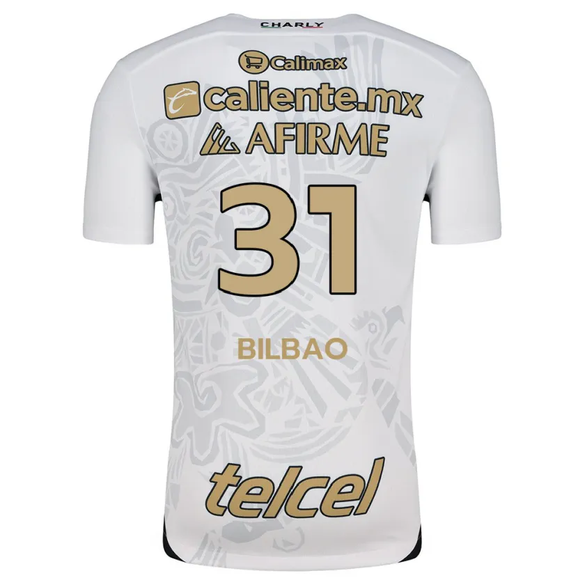 Danxen Kinderen Unai Bilbao #31 Wit Zwart Uitshirt Uittenue 2024/25 T-Shirt