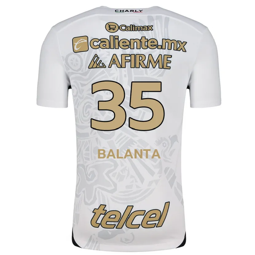 Danxen Kinderen Kevin Balanta #35 Wit Zwart Uitshirt Uittenue 2024/25 T-Shirt