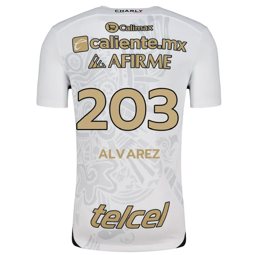 Danxen Kinderen Jaime Álvarez #203 Wit Zwart Uitshirt Uittenue 2024/25 T-Shirt