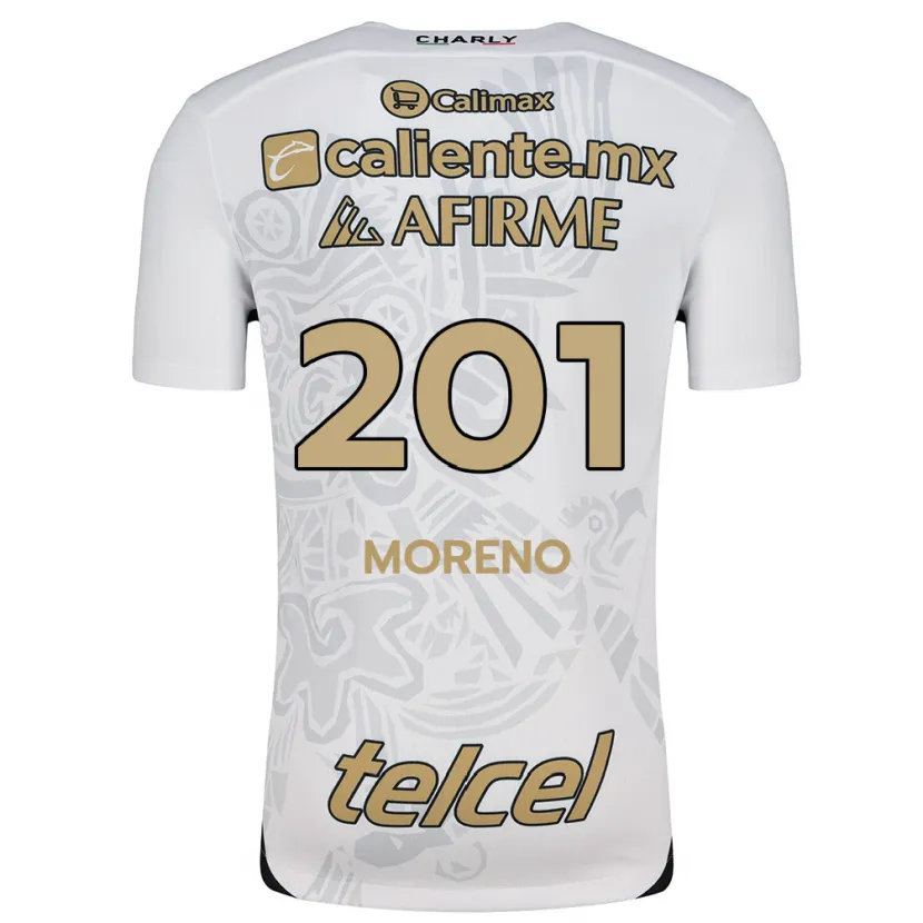 Danxen Kinderen Jesús Moreno #201 Wit Zwart Uitshirt Uittenue 2024/25 T-Shirt