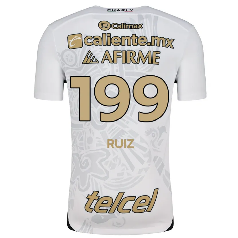 Danxen Kinderen Emilio Ruiz #199 Wit Zwart Uitshirt Uittenue 2024/25 T-Shirt