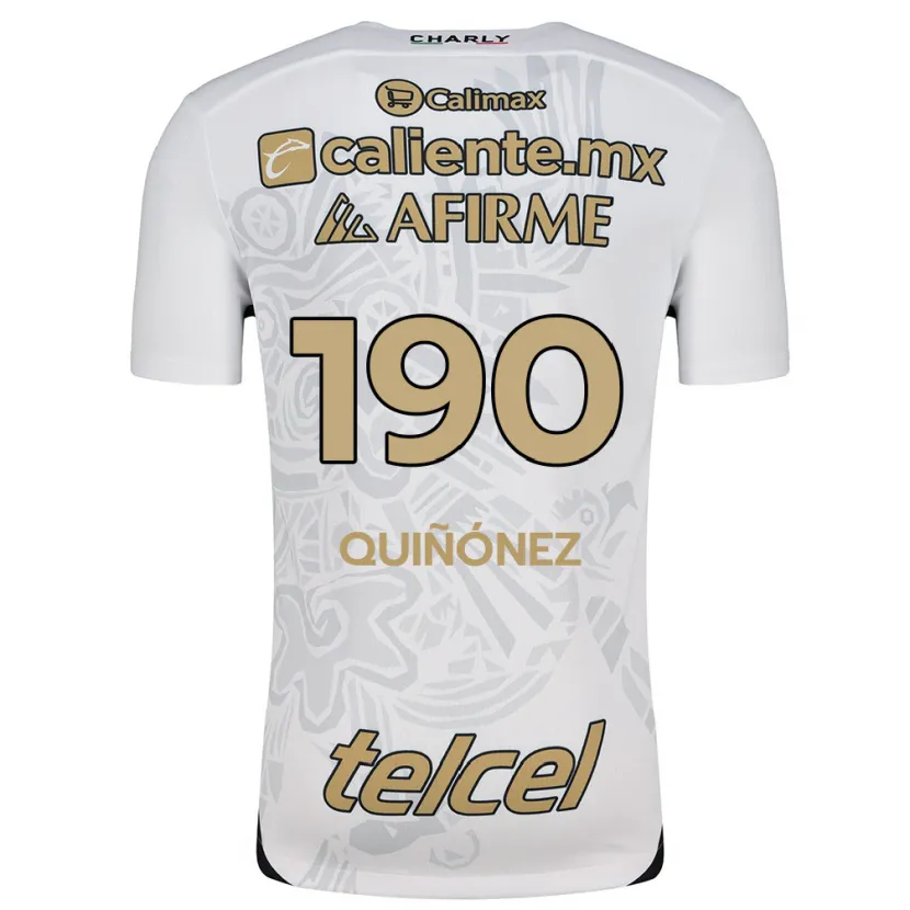 Danxen Kinderen Martín Quiñónez #190 Wit Zwart Uitshirt Uittenue 2024/25 T-Shirt