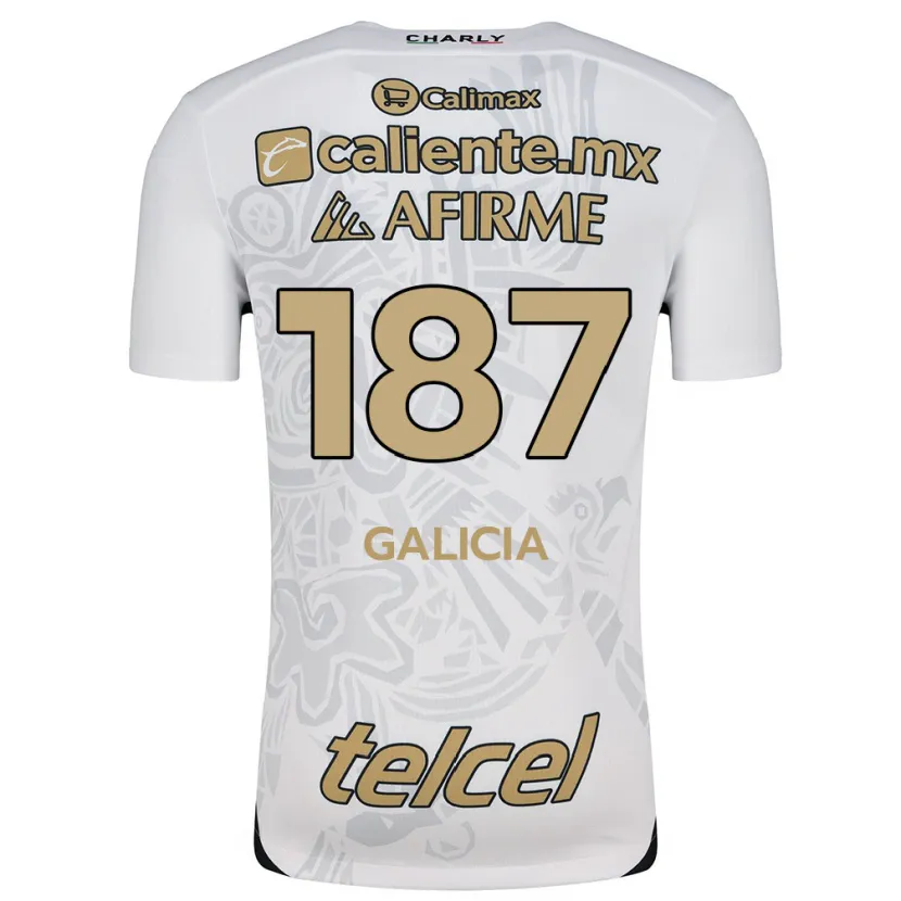 Danxen Kinderen Carlos Galicia #187 Wit Zwart Uitshirt Uittenue 2024/25 T-Shirt