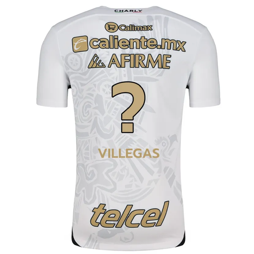 Danxen Kinderen Óscar Villegas #0 Wit Zwart Uitshirt Uittenue 2024/25 T-Shirt