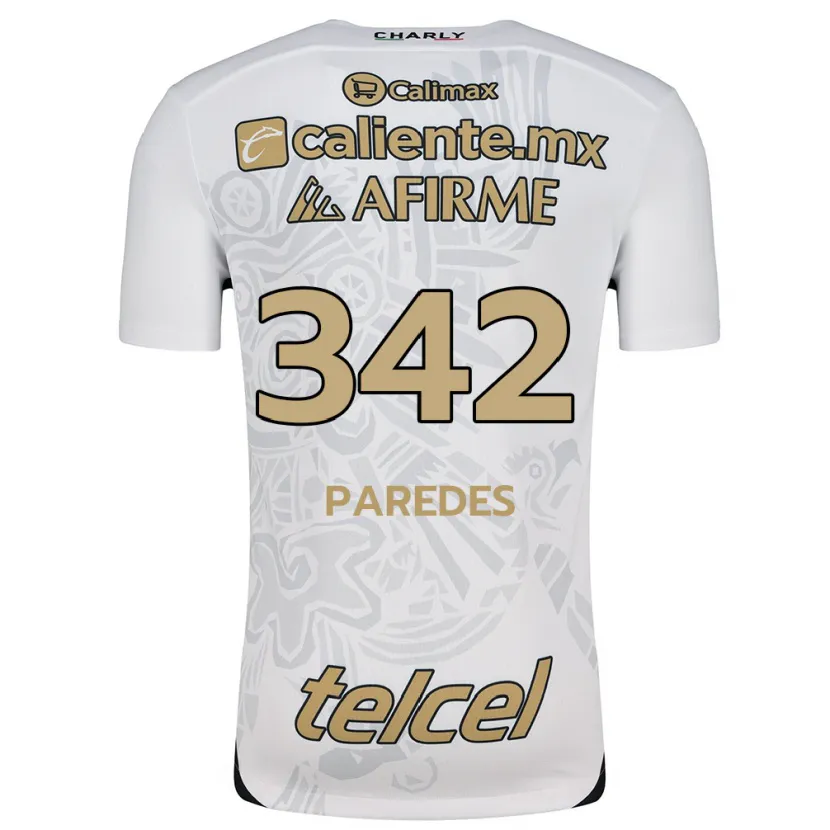 Danxen Kinderen Santiago Paredes #342 Wit Zwart Uitshirt Uittenue 2024/25 T-Shirt