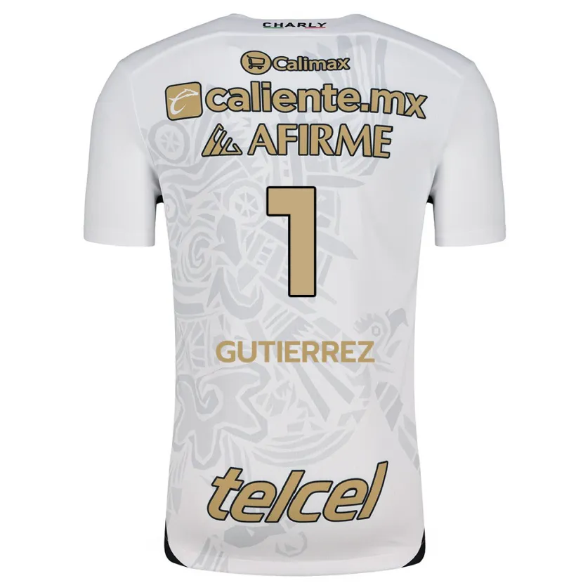 Danxen Kinderen Alejandra Gutiérrez #1 Wit Zwart Uitshirt Uittenue 2024/25 T-Shirt