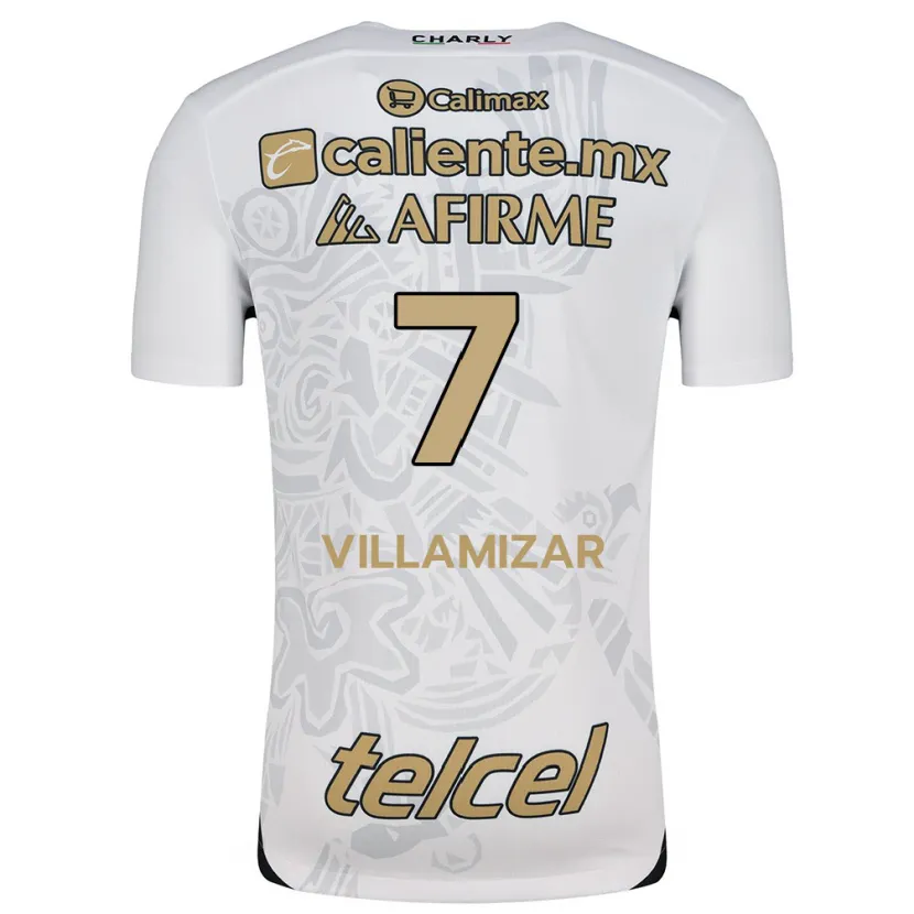 Danxen Kinderen Paola Villamizar #7 Wit Zwart Uitshirt Uittenue 2024/25 T-Shirt