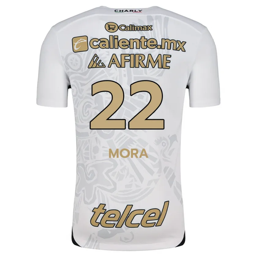 Danxen Kinderen Bianca Mora #22 Wit Zwart Uitshirt Uittenue 2024/25 T-Shirt