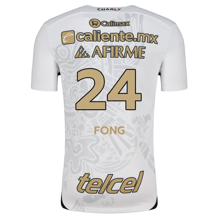 Danxen Kinderen Michel Fong #24 Wit Zwart Uitshirt Uittenue 2024/25 T-Shirt