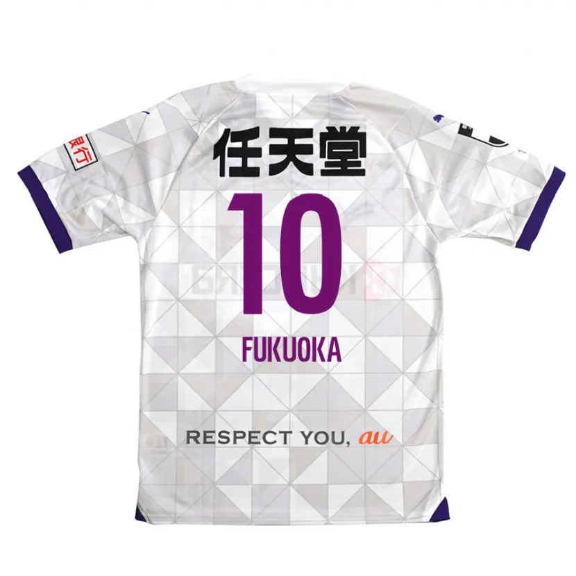 Danxen Kinderen Shimpei Fukuoka #10 Wit Paars Uitshirt Uittenue 2024/25 T-Shirt